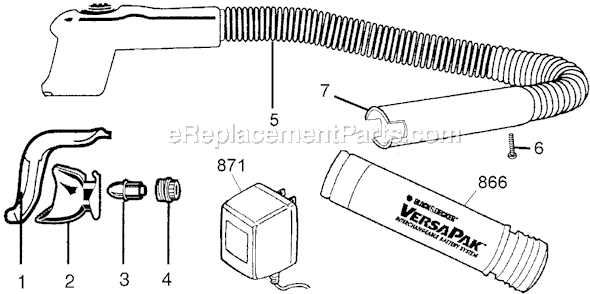 Page A Diagram and Parts List for VP250T Type 1 Black and Decker Worklight & Flashlight